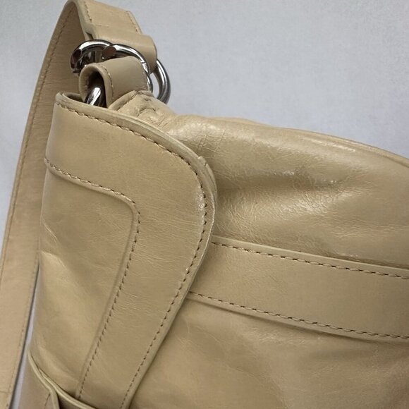 Hobo International Leather Baguette HandBag Purse 11.5x6 Light Yellow Y2K - Picture 5 of 10